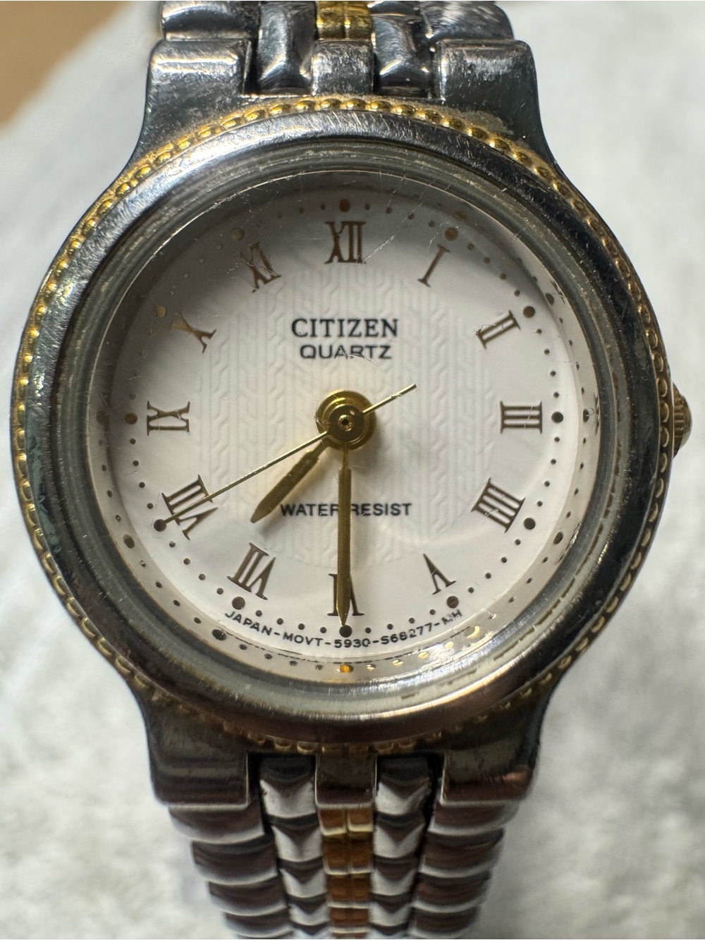 Citizen Two-Tone Silver and Gold Women's Quartz Watch with White Dial